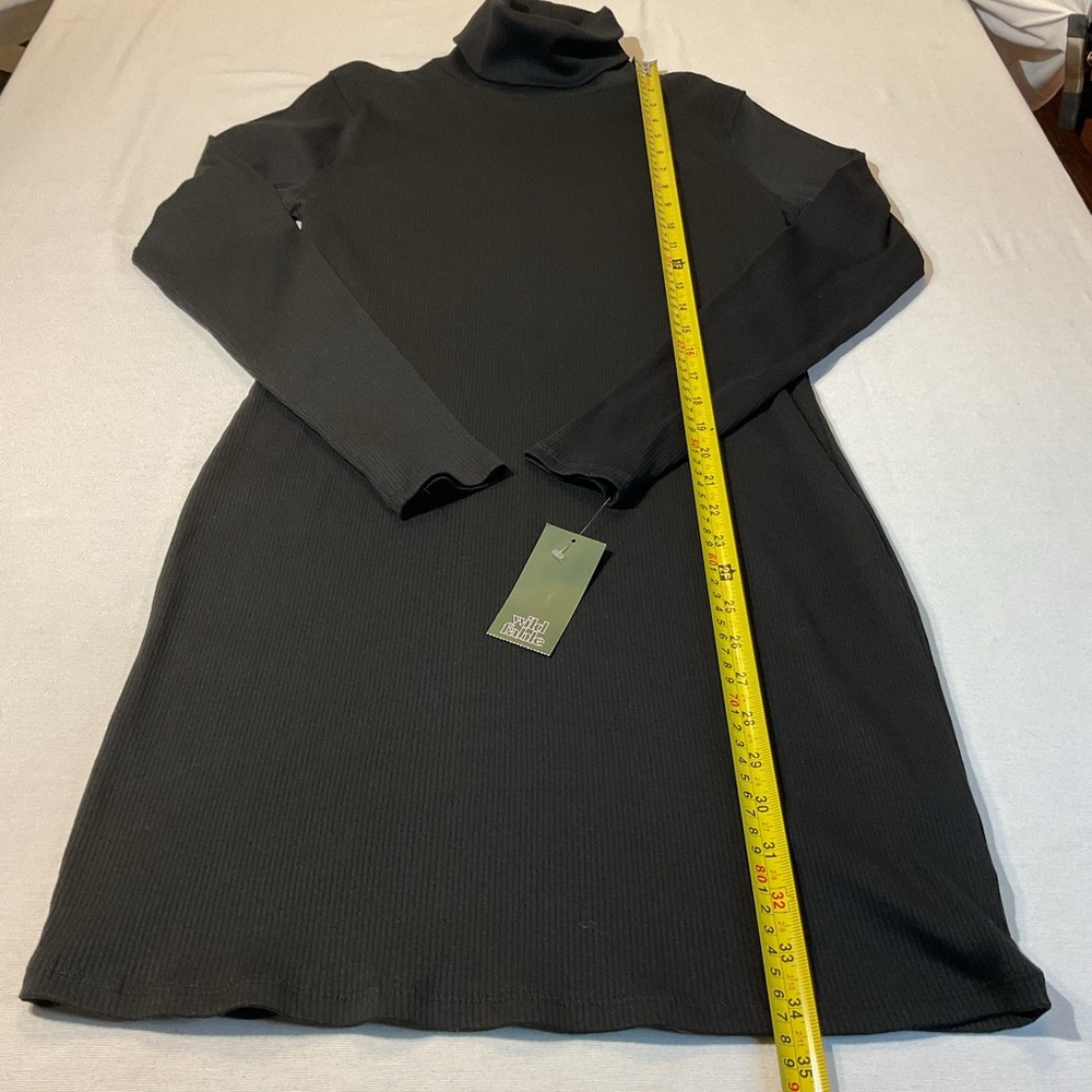 Wild Fable NWT Ribbed Fitted Turtle Neck Long Sleeve Dress Size L Cocktail Fun